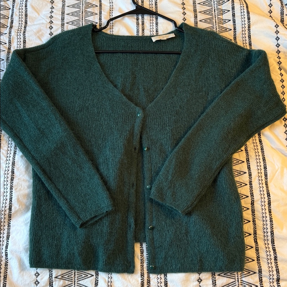Sezane Barry Cardigan Bottle Green - Size M